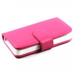 Wholesale iPhone 4S / 4 Simple Flip Leather Wallet Case (Hot Pink)